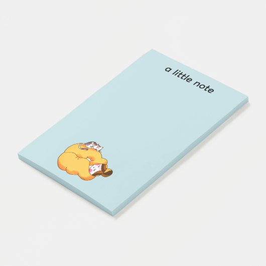 Slapen Meisje met Cosy Cat Post-it® Notes (Schuin)