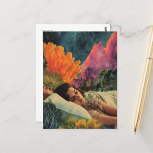 Slapen onder het Zee Surreal Mixed media collage Briefkaart