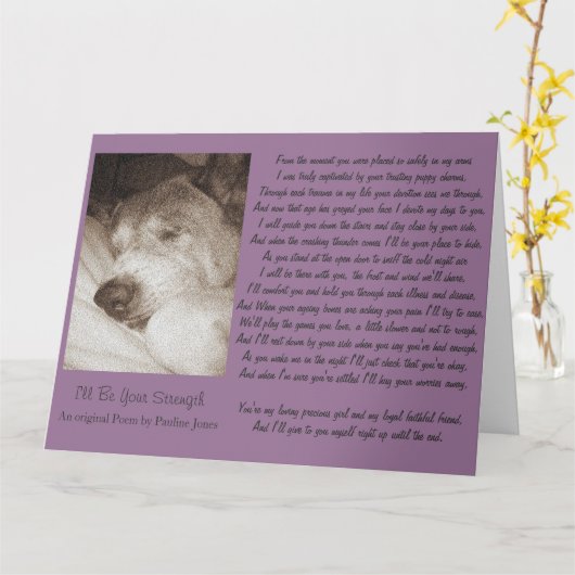 Slapen oude akita hond dier sympathie gedicht groo kaart (Gele Bloem)