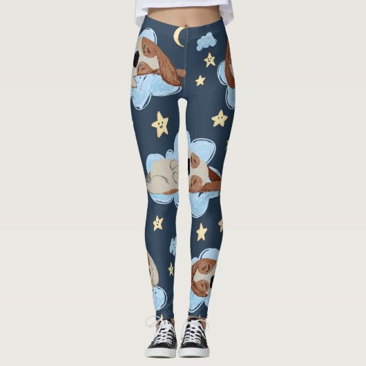 Slapen Puppies: Good Night Pattern Leggings (Voorkant)