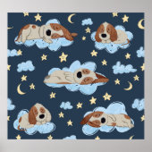 Slapen Puppies: Good Night Pattern Poster (Voorkant)