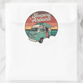 Slapen rond camper ronde sticker (Tas)