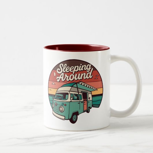 Slapen rond camper tweekleurige koffiemok (Rechts)