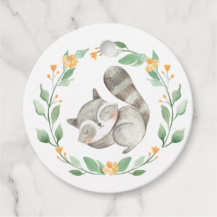 Slapen Wasbeer Krans Baby shower Dank u Bedankjes Labels