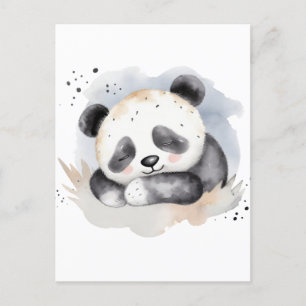 Slapen Waterverf Baby Panda Beer Briefkaart
