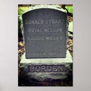 'Slapend Awhile' Lizzie Borden Dog Headstone Poster