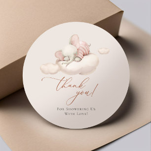 Slapend elphant Classic Round Sticker