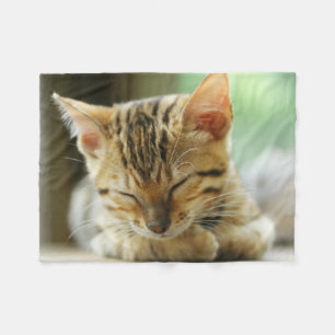 Slapend klein Baby Kat Fleece Deken