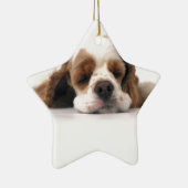 Slapend Rood/Wit Cocker Spaniel Keramisch Ornament (Rechts)