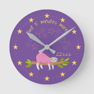 Slapende acrylwandklok, rond (middelgroot) ronde klok