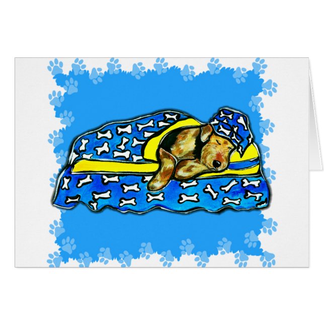 Slapende Airedale (Voorkant Horizontaal)