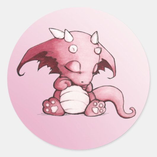 Slapende Baby Dragon Sticker (Voorkant)