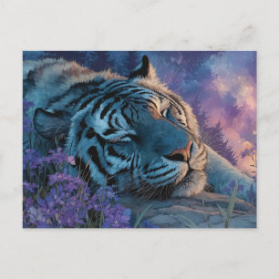 Slapende Blauwe Tijger Onder Sterrenhemel van de M Briefkaart