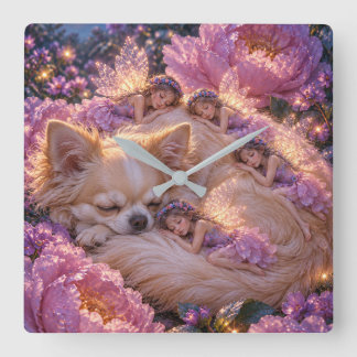 Slapende Chihuahua en Sprookjesplein Vierkante Klok