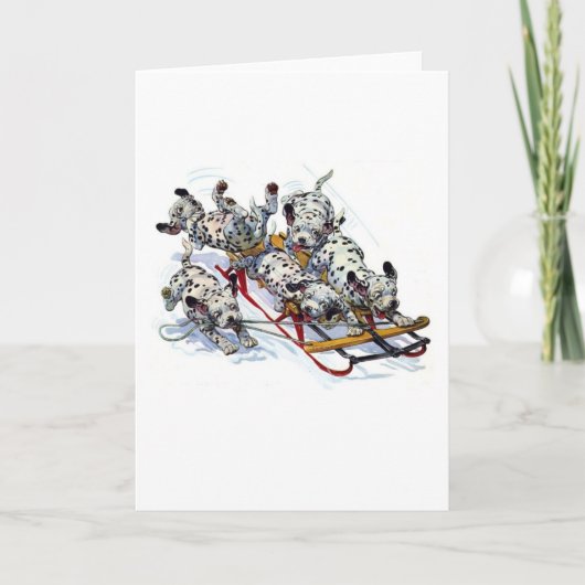 Slapende Dalmatische jongen Feestdagen Kaart (Voorkant)