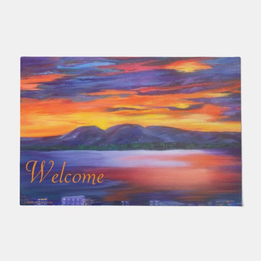 Slapende dame Welkom deur mat (Voorkant)