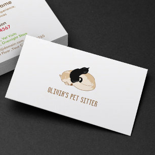 Slapende dog- en kattenpootservice visitekaartje