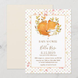Slapende Fox Cub Baby Shower-uitvindingen Kaart