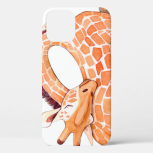 Slapende Giraffe: zachte Waterverf iPhone 12 Hoesje