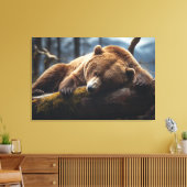 SLAPENDE GRIZZLY BEER VERREKT DOEK PRINT (Insitu (Woonkamer))