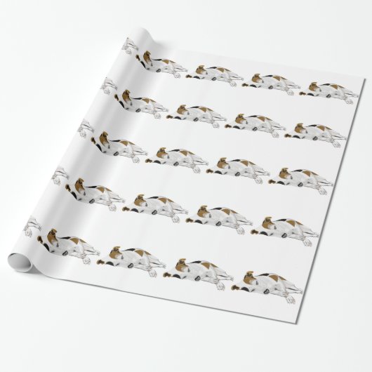 Slapende Jack Russell Cadeaupapier (Uitgerold)