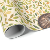 Slapende kat, florale achtergrond cadeaupapier (Rol Hoek)