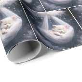 Slapende kitten in een tule hangmat cadeaupapier (Rol Hoek)