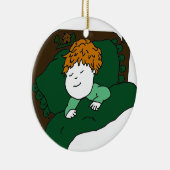 Slapende kleine jongen keramisch ornament (Rechts)