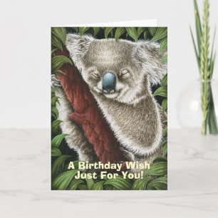 Slapende Koala Birthday-kaart Kaart