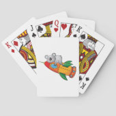 Slapende Koala op Kleurrijke Raket Pokerkaarten (Achterkant)