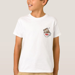 Slapende koffie-uil Cute Illustratie Kinderen T-shirt