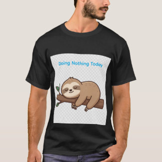 Slapende luiaard op een tak t-shirt