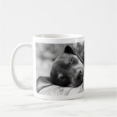 Slapende miniatuur Pinscher-hond Koffiemok (Links)