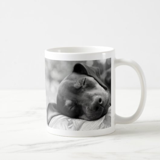 Slapende miniatuur Pinscher-hond Koffiemok (Rechts)