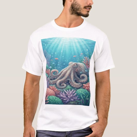 Slapende Octopustuin T-shirt (Voorkant)