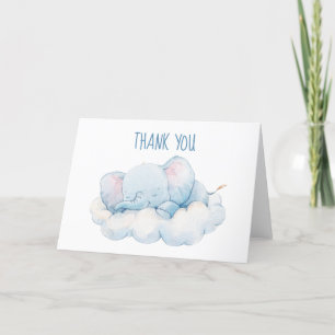 Slapende Olifant Baby Shower, Jongens Baby Shower Bedankkaart