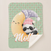 Slapende Panda-Baby naam personaliseren Sherpa Deken (Voorkant)