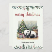 Slapende panda feestdagenkaart (Voorkant / Achterkant)