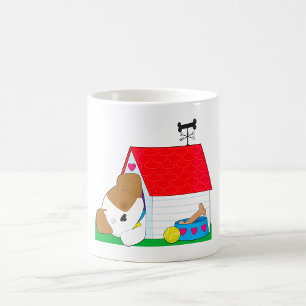 Slapende puppy hondenhok cute huisdier koffiemok