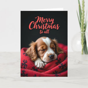 Slapende Puppy Kerstkaart Kaart