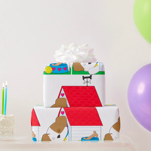 Slapende puppyhondenhok Cute huisdier Cadeaupapier