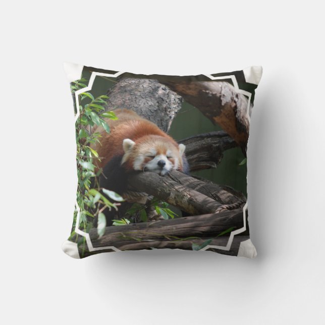 Slapende Rode Panda Kussen (Voorkant)