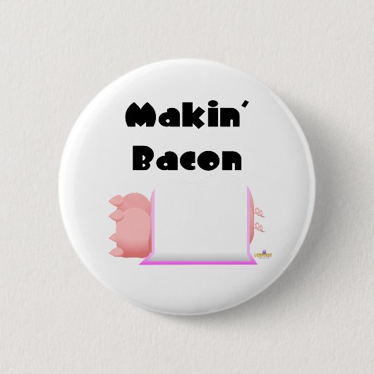 Slapende roze vlekvormer ronde button 5,7 cm (Voorkant)