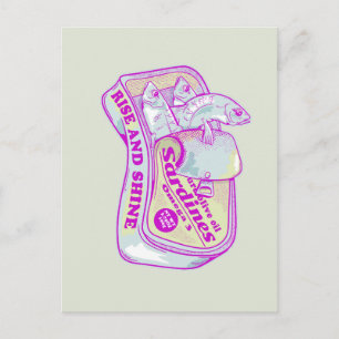 SLAPENDE SARDINES STIJGEN EN SCHIJNEN BRIEFKAART