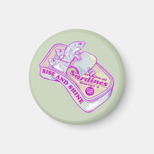 SLAPENDE SARDINES STIJGEN EN SCHIJNEN MAGNEET (Voorkant)