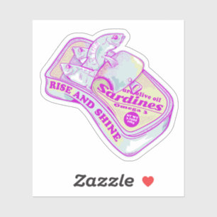 SLAPENDE SARDINES STIJGEN EN SCHIJNEN STICKER