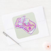 SLAPENDE SARDINES STIJGEN EN SCHIJNEN VIERKANTE STICKER (Envelop)