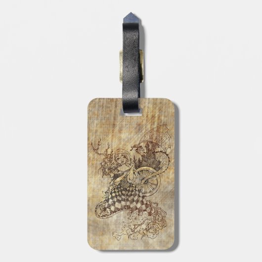 Slapende schoonheid bagagelabel (Achterkant verticaal)