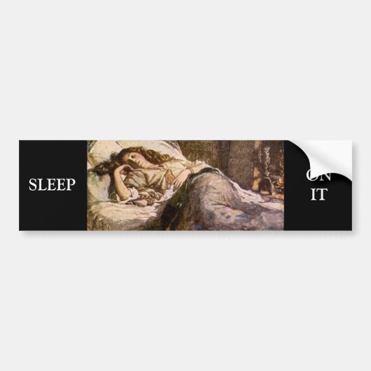 Slapende schoonheid bumpersticker (Voorkant)