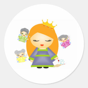Slapende schoonheid ronde sticker
